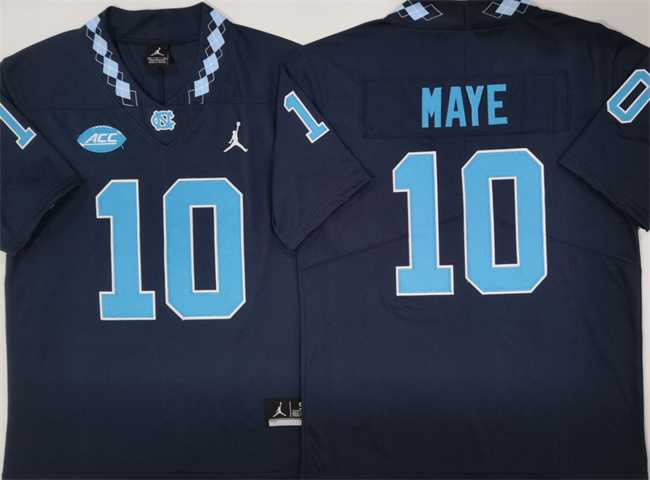 Men's North Carolina Tar Heels #10 Drake Maye Navy Limited College Stitched Jersey-0